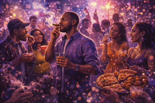 american party culture with drinking smoking and socializing representing a fast-paced lifestyle